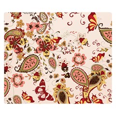 Red Floral Baatik Print Red Floral Baatik Print Double Sided Flano Blanket (small)  by designsbymallika