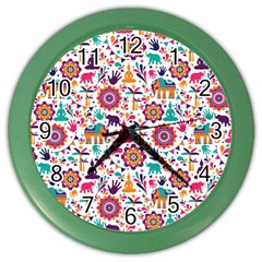 Indian Love Color Wall Clock by designsbymallika