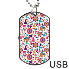 Indian Love Dog Tag Usb Flash (two Sides) by designsbymallika