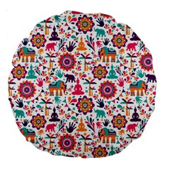 Indian Love Large 18  Premium Round Cushions by designsbymallika