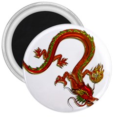 Dragon Art Glass Metalizer China 3  Magnets by HermanTelo