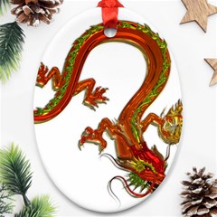 Dragon Art Glass Metalizer China Ornament (oval)