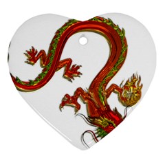 Dragon Art Glass Metalizer China Ornament (heart)