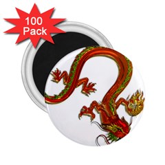 Dragon Art Glass Metalizer China 2 25  Magnets (100 Pack)  by HermanTelo