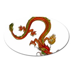 Dragon Art Glass Metalizer China Oval Magnet by HermanTelo