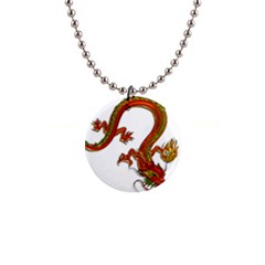 Dragon Art Glass Metalizer China 1  Button Necklace by HermanTelo