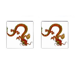 Dragon Art Glass Metalizer China Cufflinks (square)