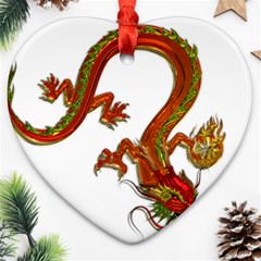 Dragon Art Glass Metalizer China Heart Ornament (two Sides)