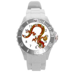 Dragon Art Glass Metalizer China Round Plastic Sport Watch (l) by HermanTelo