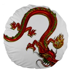 Dragon Art Glass Metalizer China Large 18  Premium Round Cushions by HermanTelo