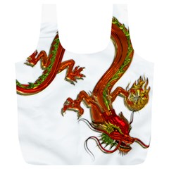 Dragon Art Glass Metalizer China Full Print Recycle Bag (xl) by HermanTelo