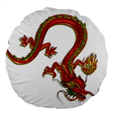 Dragon Art Glass Metalizer China Large 18  Premium Flano Round Cushions