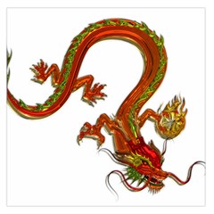 Dragon Art Glass Metalizer China Large Satin Scarf (square)