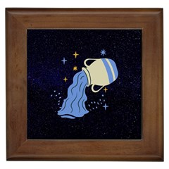 Aquarius Horoscope Astrology Zodiac Framed Tile by Mariart