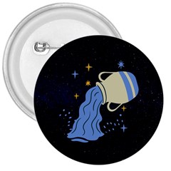 Aquarius Horoscope Astrology Zodiac 3  Buttons by Mariart