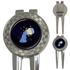 Aquarius Horoscope Astrology Zodiac 3-in-1 Golf Divots by Mariart