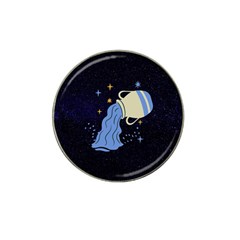 Aquarius Horoscope Astrology Zodiac Hat Clip Ball Marker by Mariart