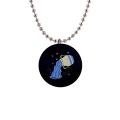 Aquarius Horoscope Astrology Zodiac 1  Button Necklace