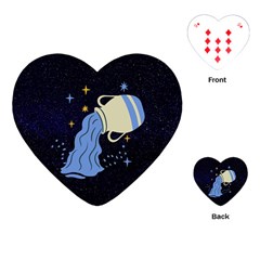 Aquarius Horoscope Astrology Zodiac Playing Cards Single Design (heart)