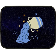 Aquarius Horoscope Astrology Zodiac Fleece Blanket (mini) by Mariart