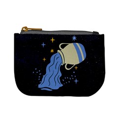 Aquarius Horoscope Astrology Zodiac Mini Coin Purse by Mariart