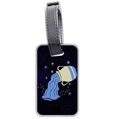 Aquarius Horoscope Astrology Zodiac Luggage Tag (two Sides) by Mariart