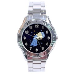 Aquarius Horoscope Astrology Zodiac Stainless Steel Analogue Watch by Mariart