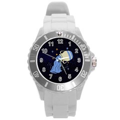 Aquarius Horoscope Astrology Zodiac Round Plastic Sport Watch (l) by Mariart