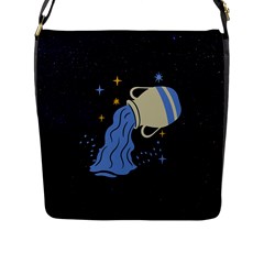 Aquarius Horoscope Astrology Zodiac Flap Closure Messenger Bag (l) by Mariart