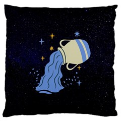 Aquarius Horoscope Astrology Zodiac Large Flano Cushion Case (one Side) by Mariart