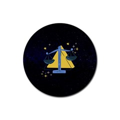 Horoscope Libra Astrology Zodiac Rubber Coaster (Round) 