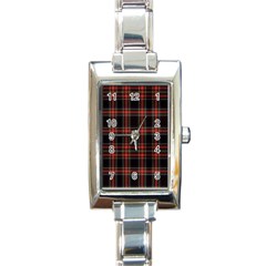 Stewart Black Tartan Rectangle Italian Charm Watch by impacteesstreetwearfour