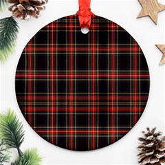 Stewart Black Tartan Ornament (round) by impacteesstreetwearfour