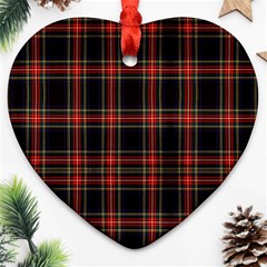 Stewart Black Tartan Ornament (heart) by impacteesstreetwearfour