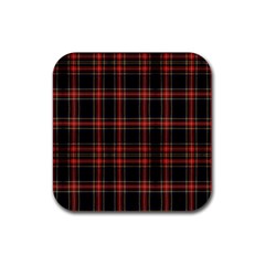 Stewart Black Tartan Rubber Coaster (square)  by impacteesstreetwearfour