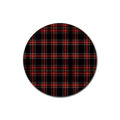 Stewart Black Tartan Rubber Round Coaster (4 Pack)  by impacteesstreetwearfour