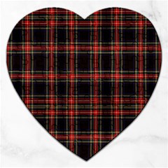 Stewart Black Tartan Jigsaw Puzzle (heart) by impacteesstreetwearfour