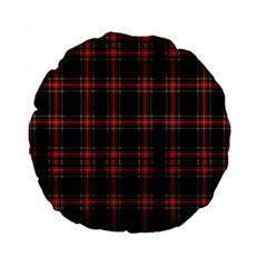 Stewart Black Tartan Standard 15  Premium Flano Round Cushions by impacteesstreetwearfour