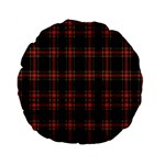 Stewart Black Tartan Standard 15  Premium Flano Round Cushions Front