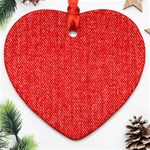 Red Denim Design  Ornament (Heart) Front