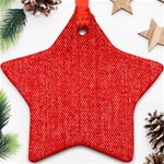 Red Denim Design  Star Ornament (Two Sides) Front