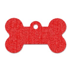 Red Denim Design  Dog Tag Bone (two Sides) by ArtsyWishy