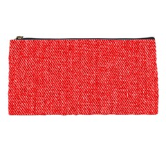 Red Denim Design  Pencil Case by ArtsyWishy