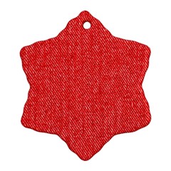 Red Denim Design  Snowflake Ornament (two Sides) by ArtsyWishy