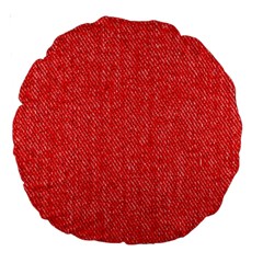 Red Denim Design  Large 18  Premium Round Cushions