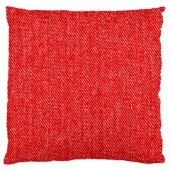 Red Denim Design  Large Flano Cushion Case (one Side)