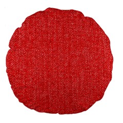 Red Denim Design  Large 18  Premium Flano Round Cushions