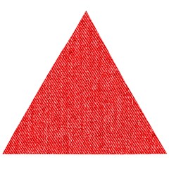 Red Denim Design  Wooden Puzzle Triangle by ArtsyWishy