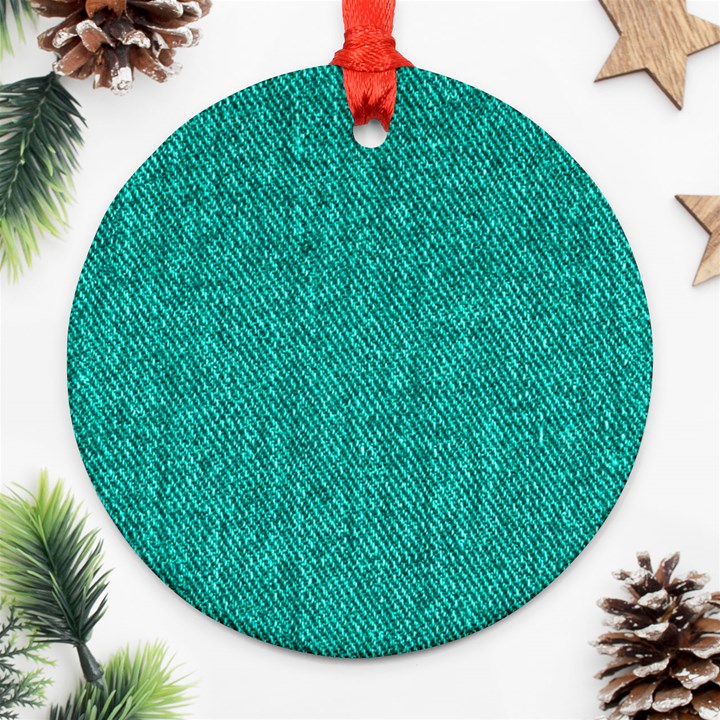 Green Denim Ornament (Round)