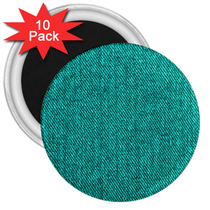 Green Denim 3  Magnet (10 pack)